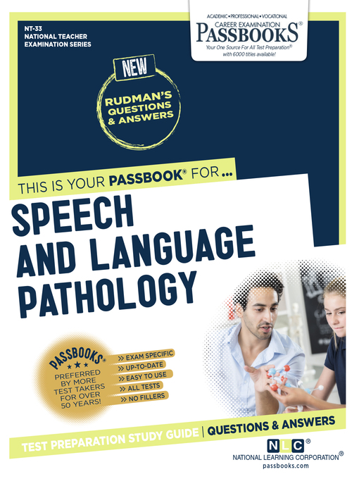 Title details for SPEECH AND LANGUAGE PATHOLOGY by National Learning Corporation - Available